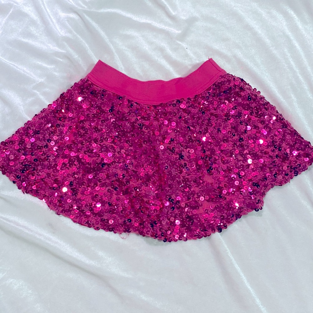 Kids girl pink sequin skirt justice size 6